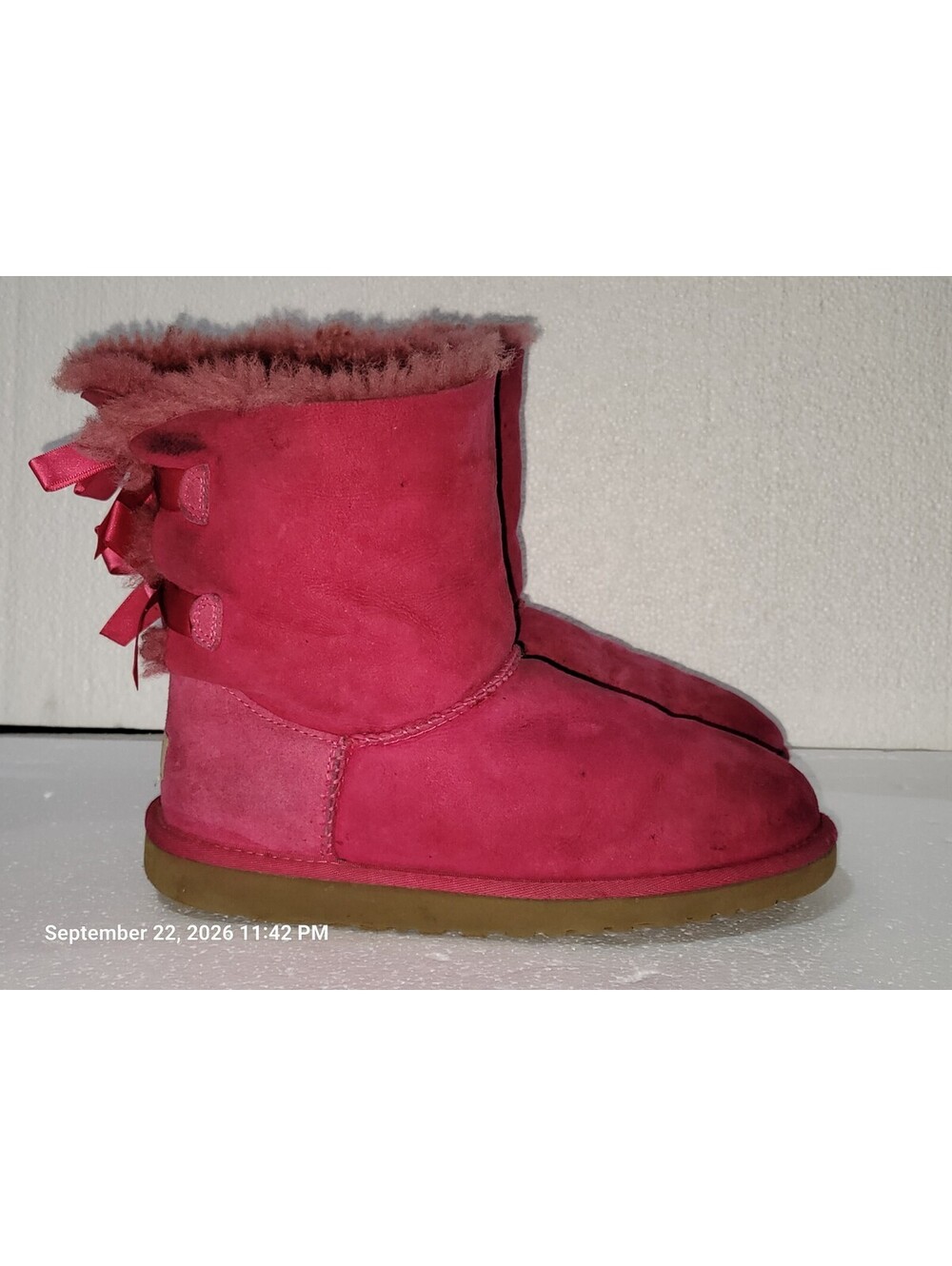 UGG Australia Bailey Bow II Women's Boot Size 6 Hot Pink EUR 36 /UK 5
